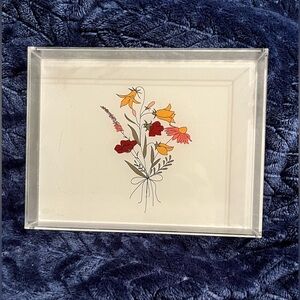 Vintage Floral Acrylic Tray